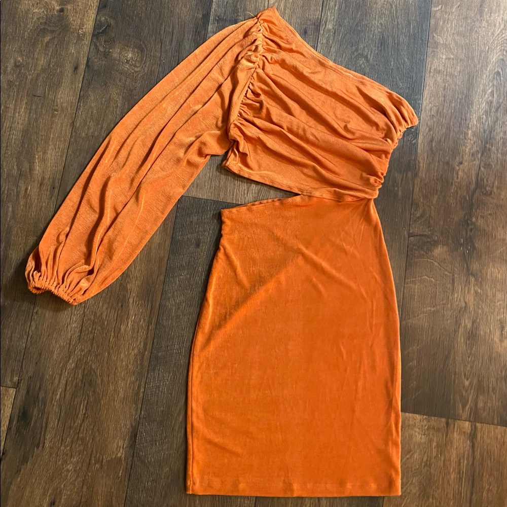 Orange Ambitious Girl One Shoulder Formal Dress